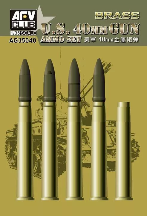 Afv Club - Bofors 40mm Ammo (Brass) 